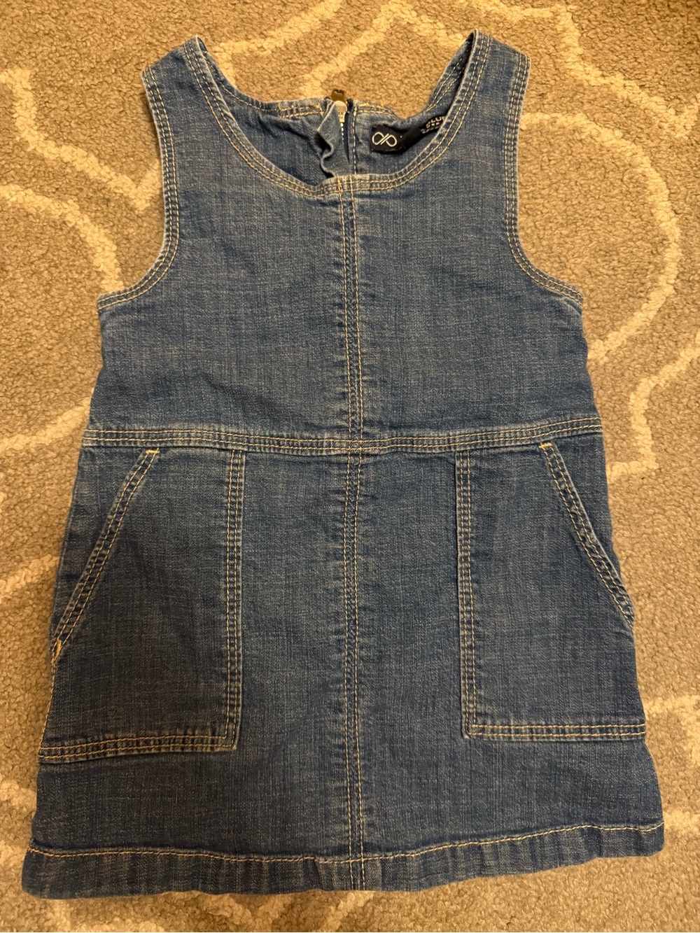 Blu & Blue New York Girls Baby denim dress jumper with pockets and zipper